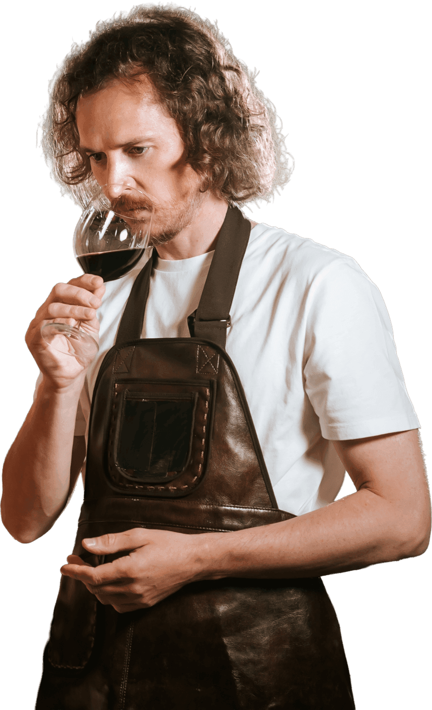 Sommelier tasting red wine