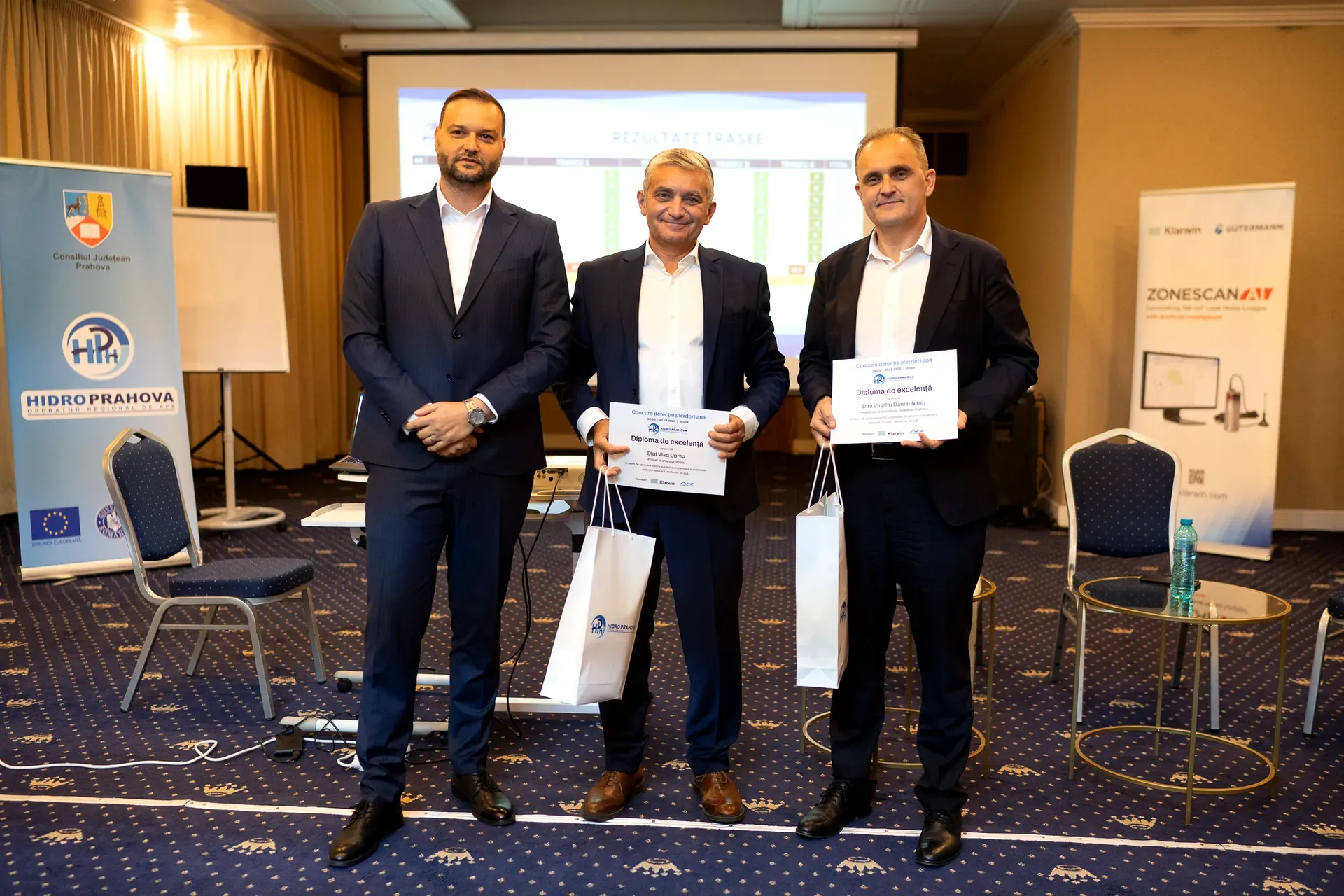 Organisers and a winning team at the close of the three days